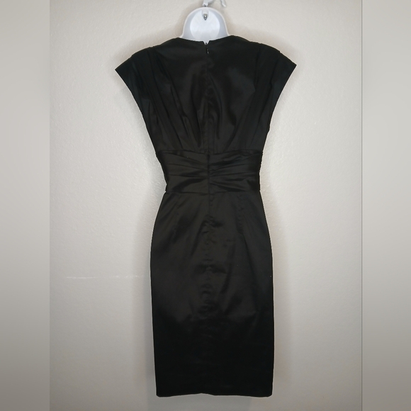 Suzi Chin for Maggy Boutique Asymmetrical Black Cocktail Dress Size 6 - Picture 3 of 9